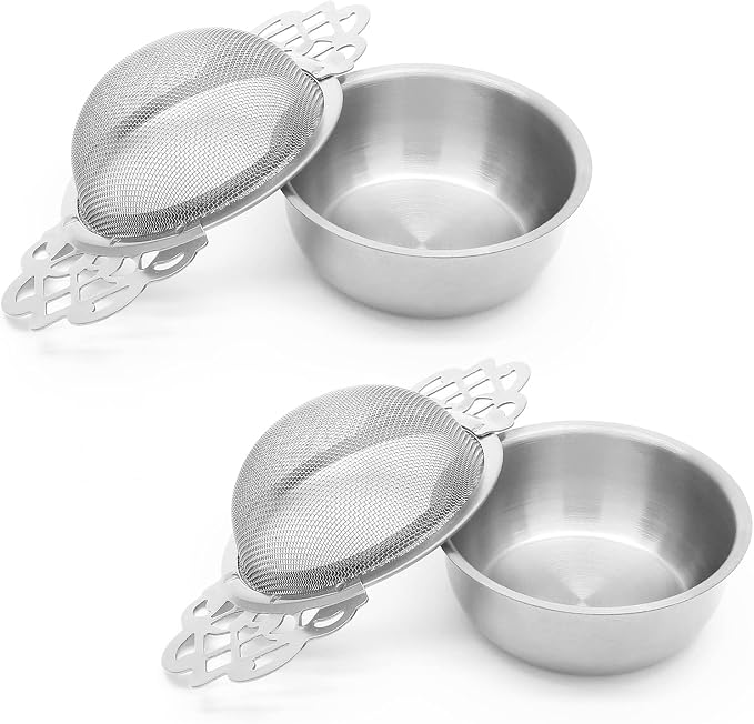 Bonsicoky 2 Pack Tea Strainer Bowl, Stainless Steel Loose Leaf Tea Filter by Bonsicoky