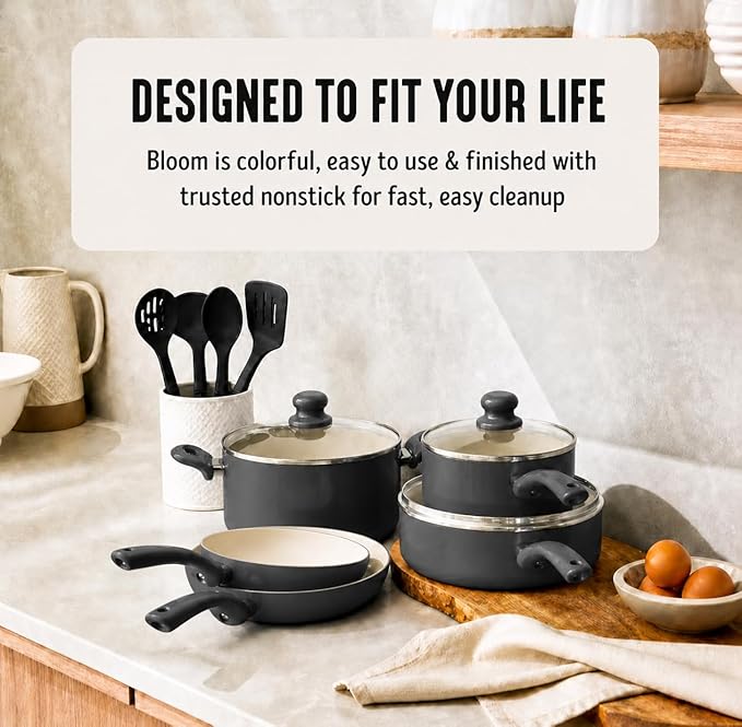 GreenLife 16-Piece Nonstick Cookware Set, Non-Toxic Ceramic Pots and Pans Set - Image 3