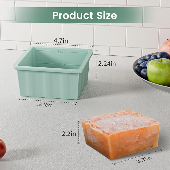 Silicone Freezer Tray for Soup Ice Cubes: 2-Cup Freezing Trays - Image 6