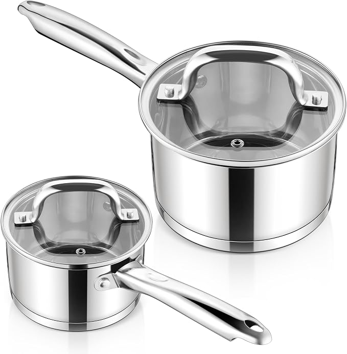 E-far Stainless Steel Saucepan - 2QT & 3QT by E-far