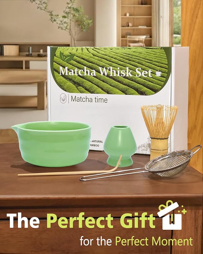 Vaiheng Matcha Whisk Set with Matcha Bowl, Matcha Whisk Holder Matcha Bamboo - Image 6