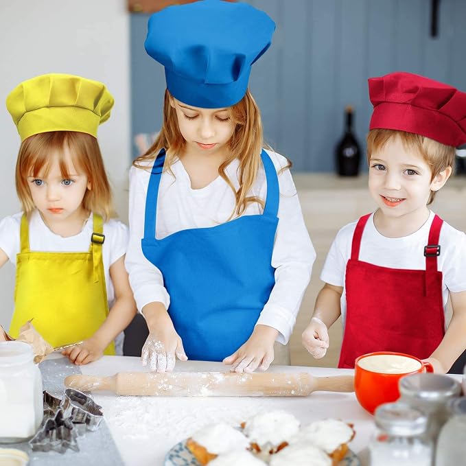 Tamicy 10 Pieces Kids Chef Hat and Apron Set - Image 5
