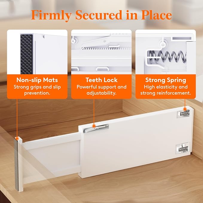 Lifewit 6 Pack 5" High Drawer Dividers 34-56cm/13.5-22" Adjustable Drawer - Image 4