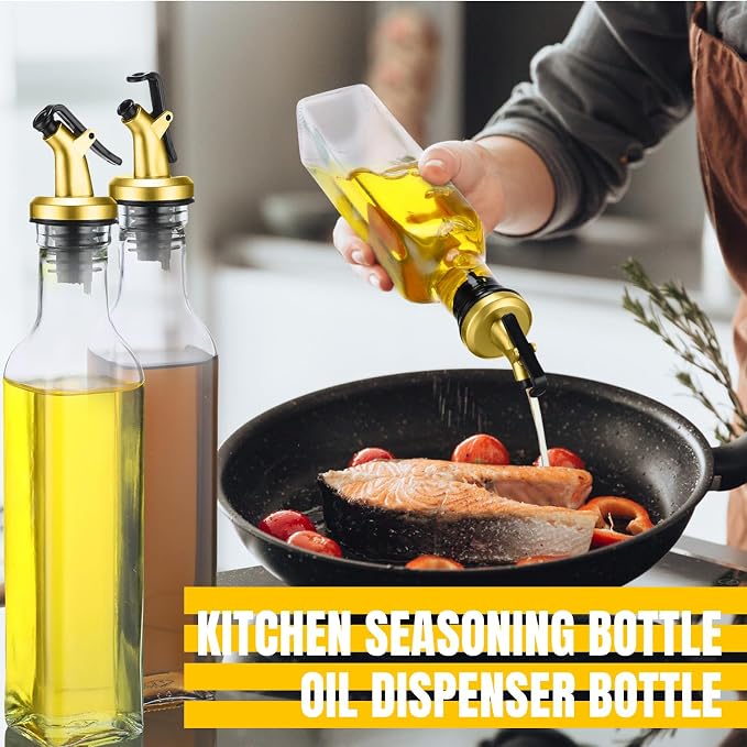 Hushee 12 Pcs Clear Glass Olive Oil Dispenser Bottles Sets Include 8oz Glass - Image 6