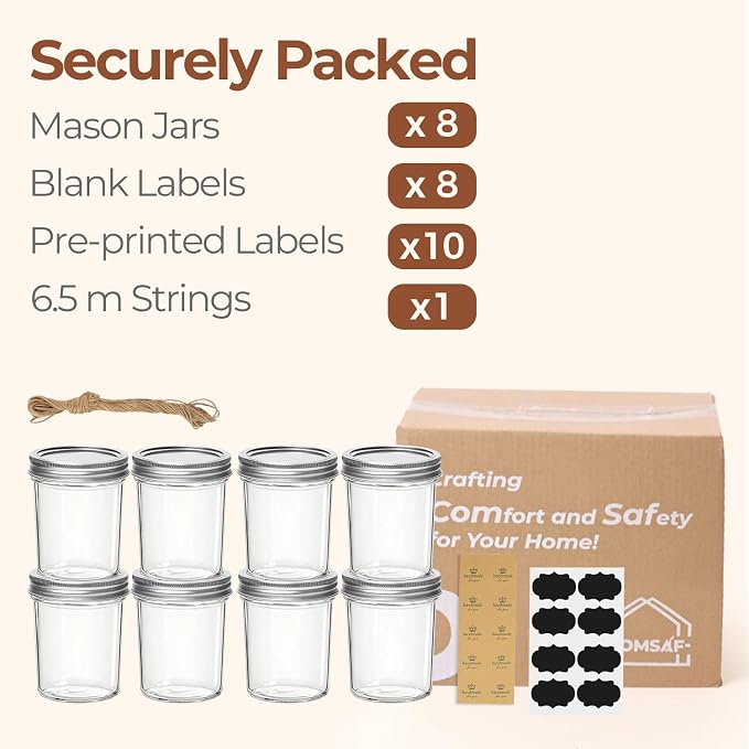 ComSaf Wide Mouth Mason Jars 16oz - Image 8