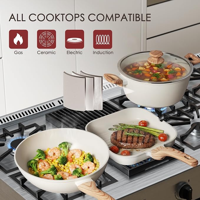 Kikcoin Pots and Pans Set Non Stick 31 Piece Kitchen Nonstick Cooking Cookware - Image 4