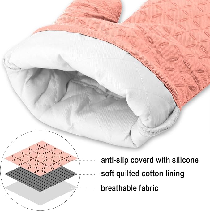 KEGOUU Oven Mitts and Pot Holders 6pcs Set, Kitchen Oven Glove High Heat - Image 3