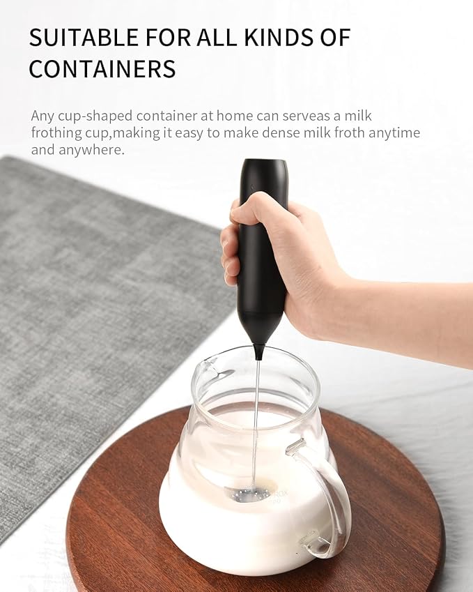 CIRCLE JOY Rechargeable Milk Frother Handheld, Coffee Frother Wand Drink Mixer - Image 6