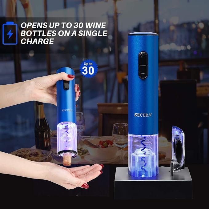 Secura Electric Wine Opener, Automatic Electric Wine Bottle Corkscrew Opener - Image 4