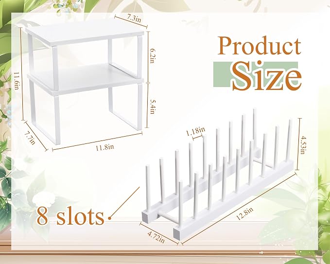 Marsui 4 Pcs Kitchen Organizer Accessories Set Cabinet Organizer Shelf and - Image 2