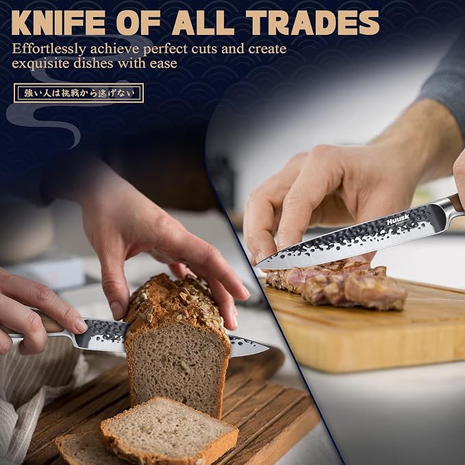 Huusk Kitchen Utility Knife 5.5" Paring Knife Ultra Sharp High Carbon Steel - Image 5