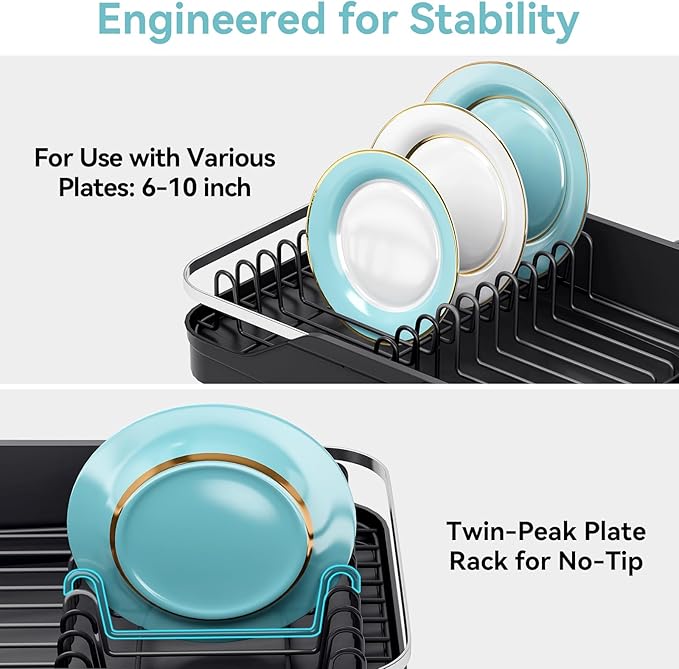 Urackify Expandable Dish Rack for Kitchen Counter, 16.14"-23.62" Large - Image 5