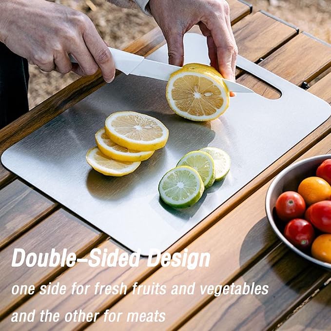 100% Pure Titanium Cutting Board Set of 3, Double-Sided Titanium Cutting Boards - Image 3