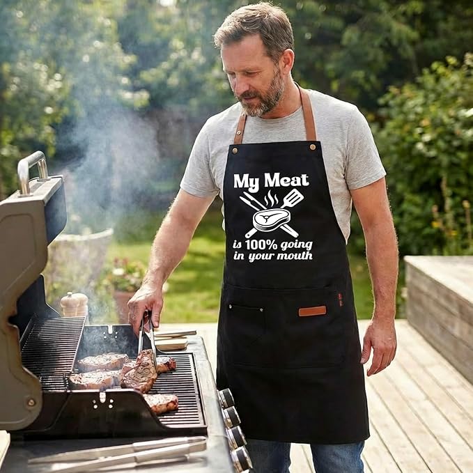 My Meat is 100% Going in Your Mouth Sign Apron - Image 7