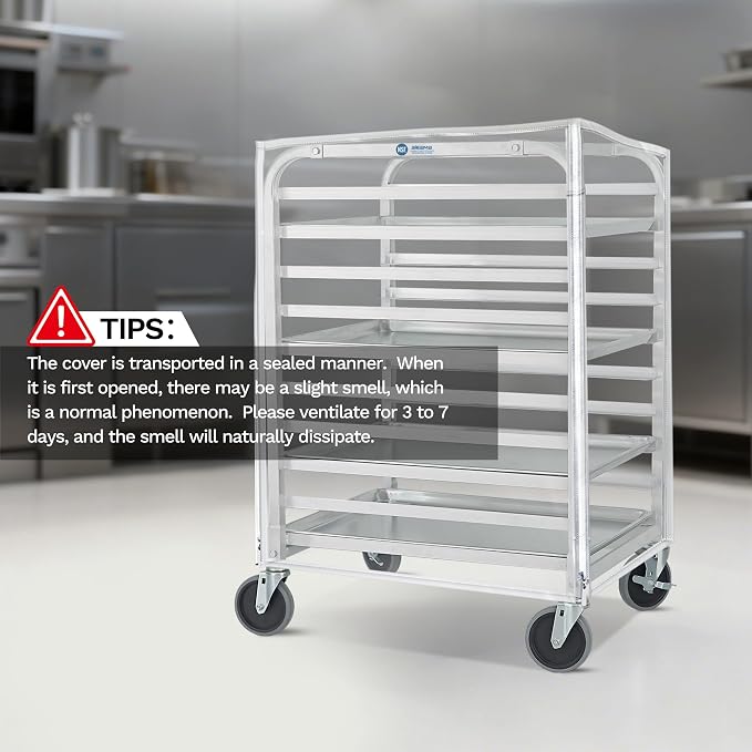 BIEAMA Bun Rack Cover – 10 Tier Commercial Bakers Racks Sheet Pan Rack Cover PVC - Image 6