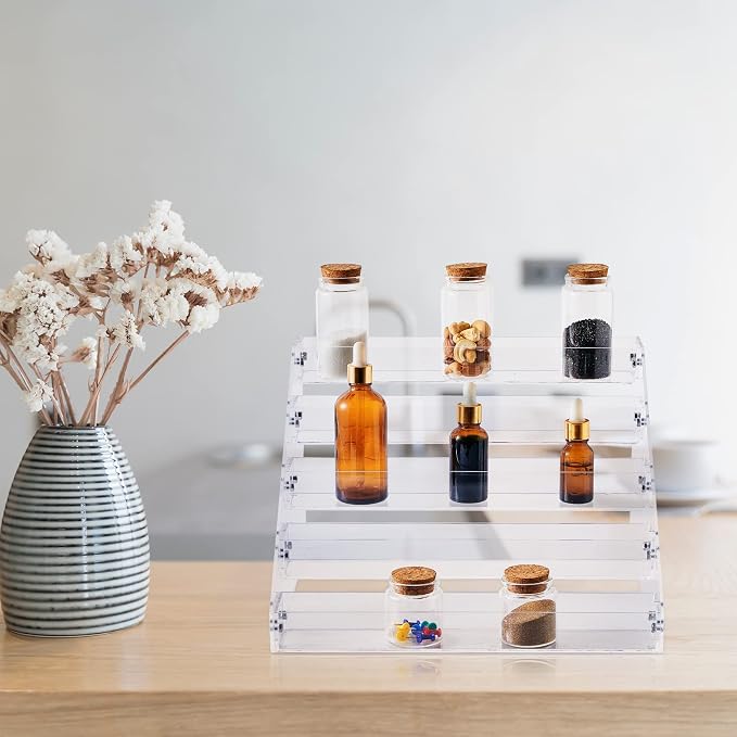 2 Pcs Acrylic Tiered Spice Rack Organizer 5 Tier Vertical Seasoning Organizer - Image 7