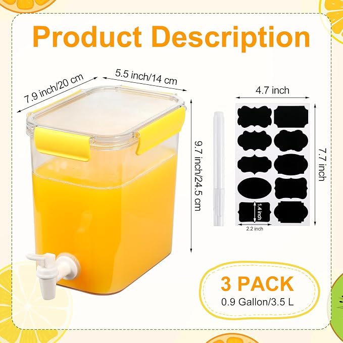 Mumufy 3 Set Plastic Drink Dispensers - Image 2