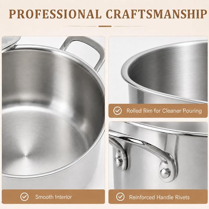 WANGYUANJI 7.3 QT Stainless Steel Stock Pot - Image 7