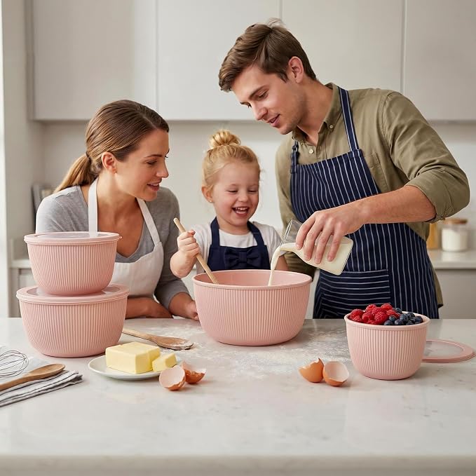 BoxedHome Mixing Bowls with Lids Set, 4 Packs BPA-Free Plastic Prep Bowls - Image 2