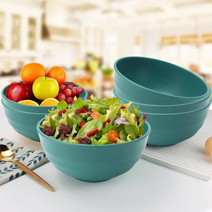 Wheat Straw Large Bowls 60 OZ, Popcorn bowl Bowls Set of 6, Unbreakable and - Image 6