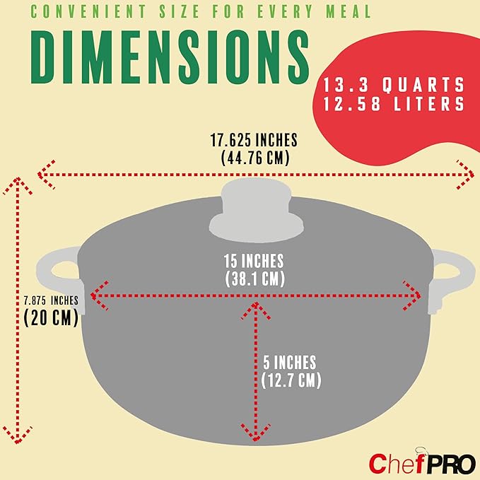 ALUMINUM CALDERO STOCK POT by Chef PRO, Superior Cooking Performance - Image 5