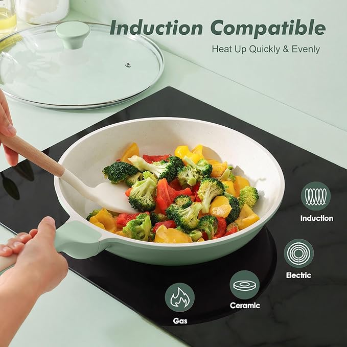 SENSARTE Nonstick Ceramic Frying Pan 12.5-Inch, Healthy Non Toxic Skillet - Image 3