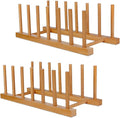 SAMEBUTECO Bamboo Wooden Dish Racks Plate Stand Holder Vertical Drainer Kitchen by HOME