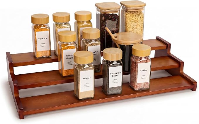 Spice Rack Kitchen Cabinet Organizer-18-Inch Bamboo Spice Organizer by Unknown