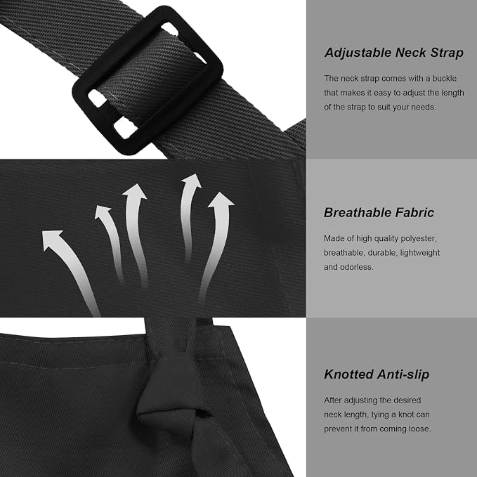15 Pcs Adult Aprons Bulk with Pockets Adjustable Bib Chef Apron - Image 2