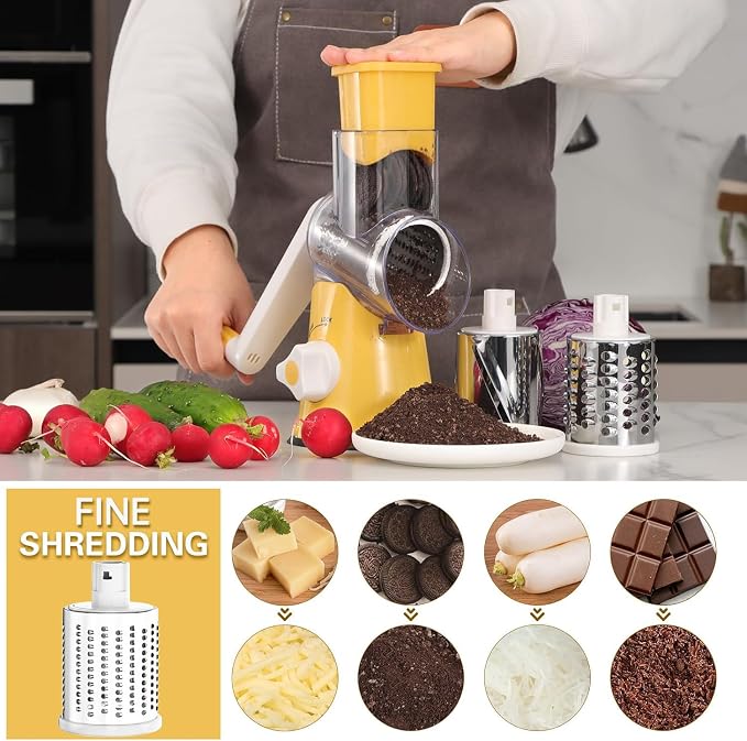 Cambom Rotary Cheese Grater Hand Crank Cheese Shredder - Image 4