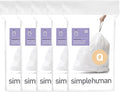 simplehuman Code Q 100 Count Custom Fit Liners, Drawstring Kitchen Trash Bags by Simplehuman