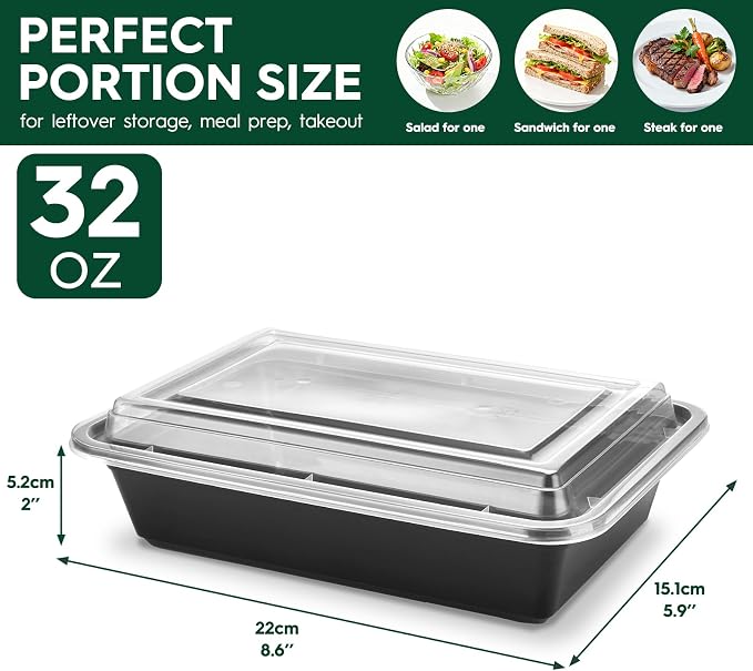 Glotoch Meal Prep Containers 32oz 50 Pack - Image 5
