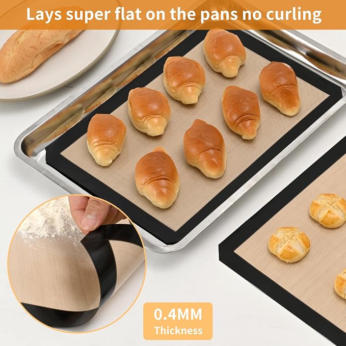 Luckyiren 2-Pack Silicone Baking Mats – Non-Stick Reusable Oven Liners - Image 3