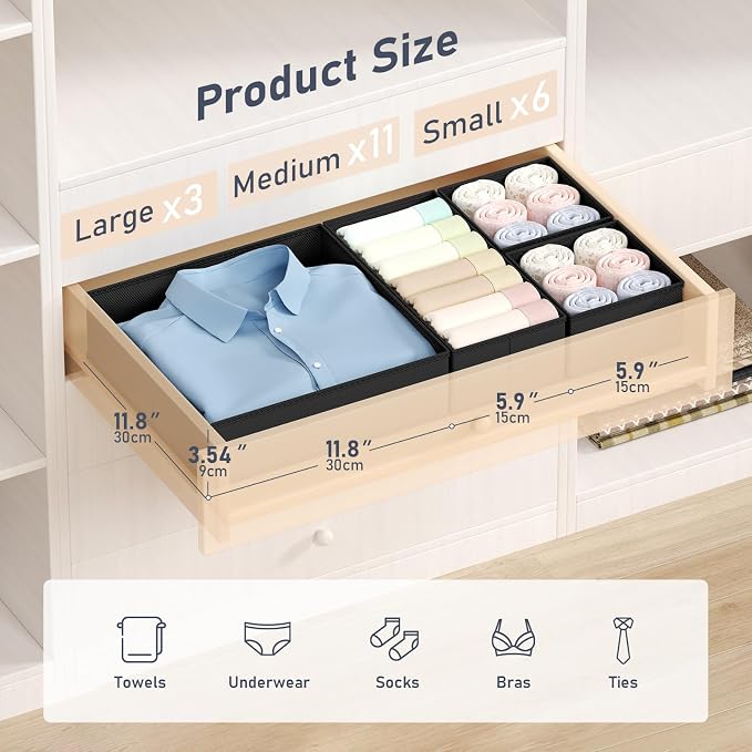 DIMJ Drawer Organizer Clothes - Image 2