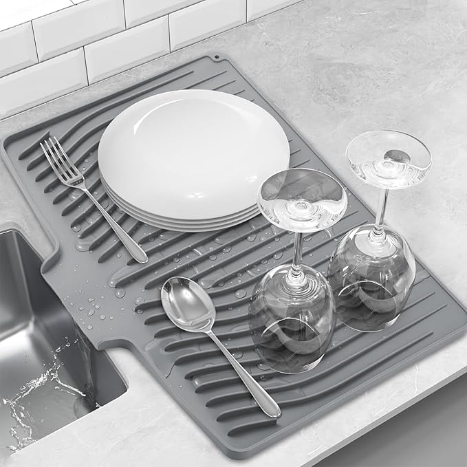 Silicone Dish Drying Mat for Kitchen Counter, Dish Drainer Mat, Non-Slip Drying by Unknown