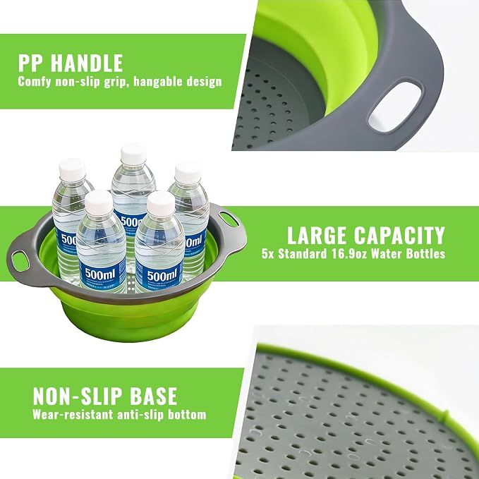 2 Pack Collapsible Silicone Colander - Image 5