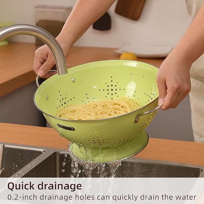 Metal Colander 2 Pack, Strainer Bowel - Image 3