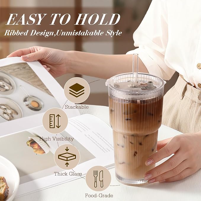 Iced Coffee Cups with Lids: Coffee Bar Accessories - Image 3