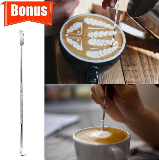 Milk Frothing Pitcher, 20oz Espresso Steaming Pitchers Stainless Steel - Image 6