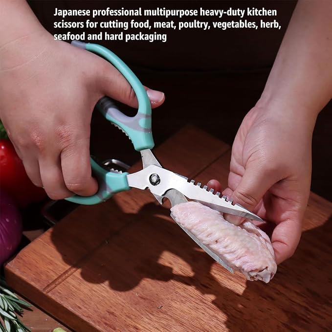 BoFuYuan Kitchen Scissors, 9-Inch Heavy Duty Multipurpose Food Cutting Shears - Image 3