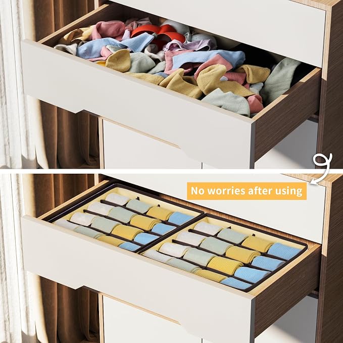 Joyoldelf Sock Drawer Organizer Divider Underwear Organizer 16-cell Fabric - Image 7
