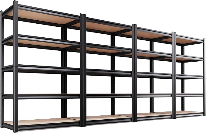 Set of 4 Garage Shelving-2050 lbs 5 Tier Storage Shelves, Adjustable Heavy Duty by Unknown