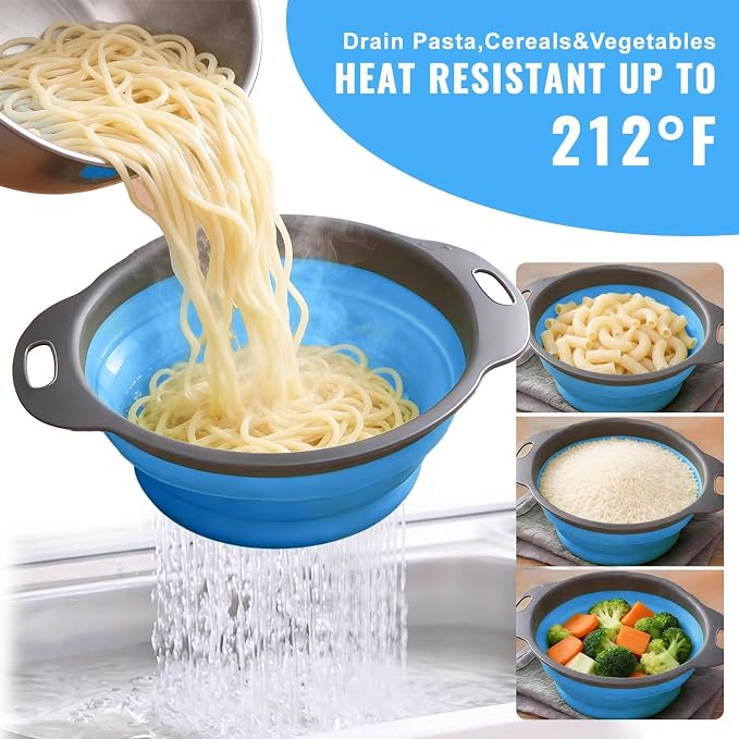 2 Pack Collapsible Silicone Colander - Image 4