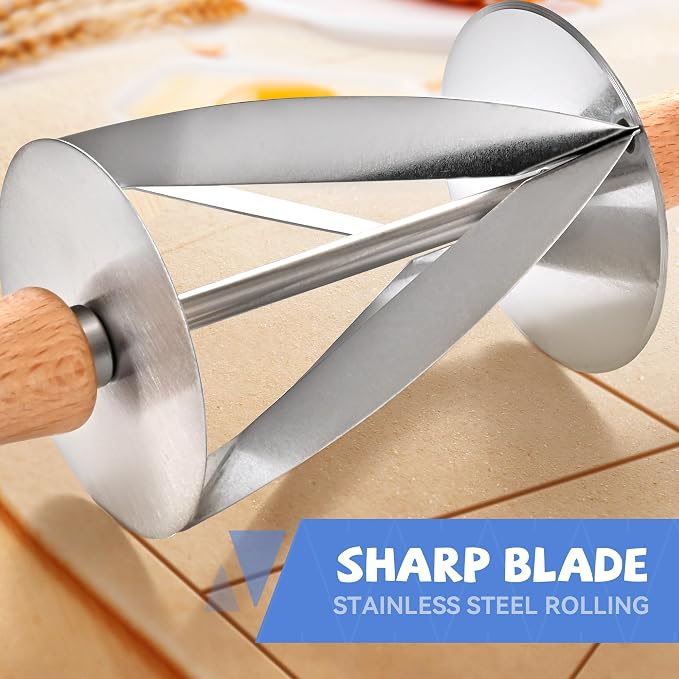 Stainless Steel Croissant Cutter, Irregular Roller Cutter - Image 3