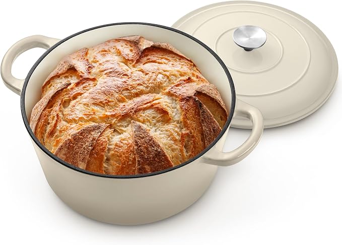 P&P CHEF 5QT Enameled Dutch Oven, Cast Iron Dutch Oven Pot by PPCHEF