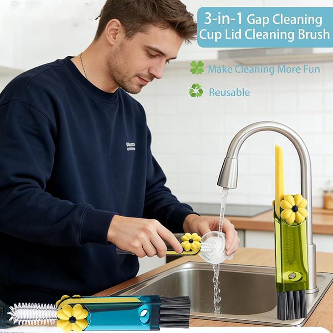 3 in 1 Cup Lid Gap Cleaning Brush, Cup Lid Brush, Home Kitchen Crevice Brush - Image 6