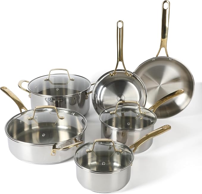 Martha Stewart Castelle 10 Piece 18/8 Durable Stainless Steel Induction Safe by MarthaStewart