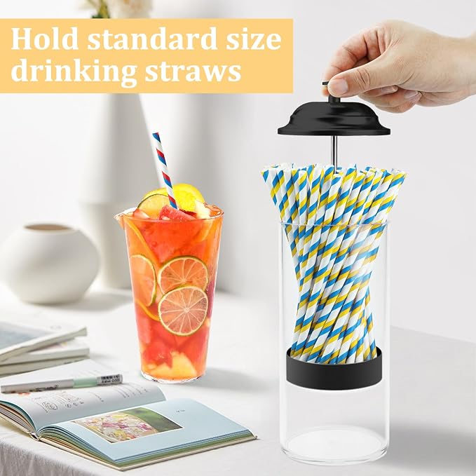 Straw Holder for Standard Size Drinking Straws, Acrylic Plastic Straw Dispenser - Image 2
