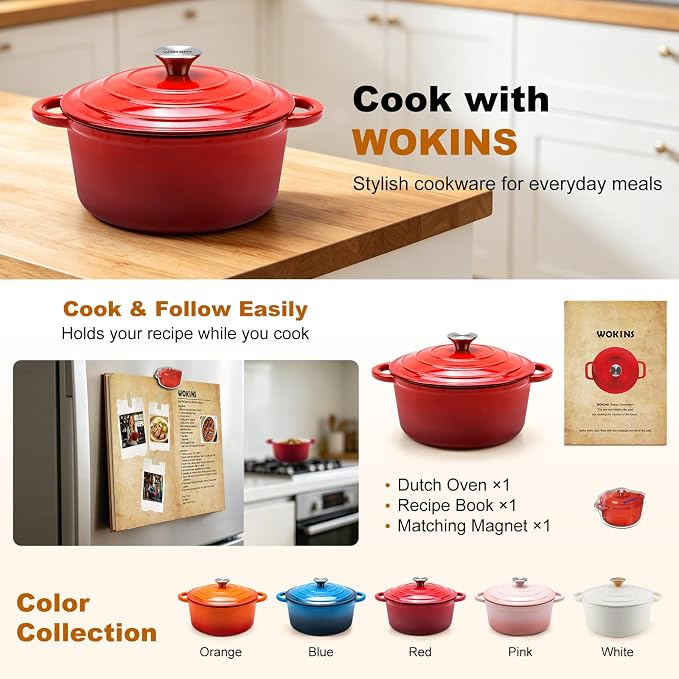 Enameled Cast Iron Dutch Oven - 4QT Pot - Image 2