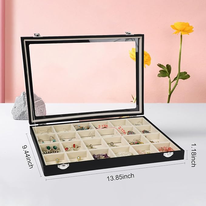 Stratalife Jewelry Tray 24 Grid Earring Organizer - Image 6